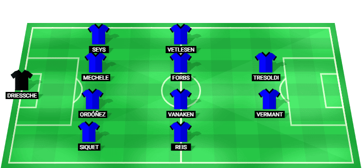 Alineación prevista del Club Brugge KV contra KV Kortrijk en la Jupiler Pro League