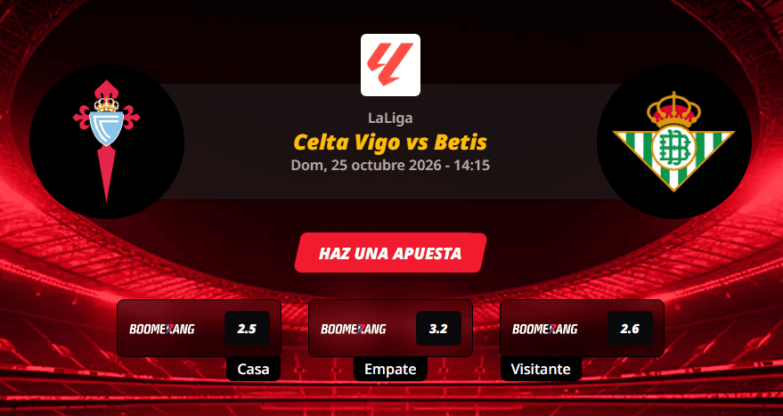 Pronóstico del partido para el Celta Vigo vs Betis partido de la LaLiga 2026.