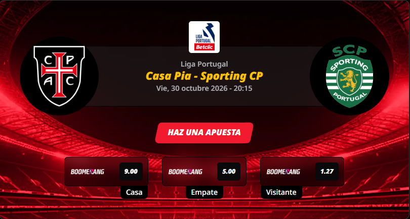 Pronóstico Casa Pia - Sporting CP - Liga Portugal
