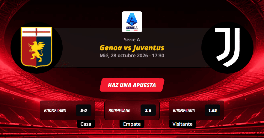Pronóstico del partido para el Genoa vs Juventus partido de la Serie A 2026.