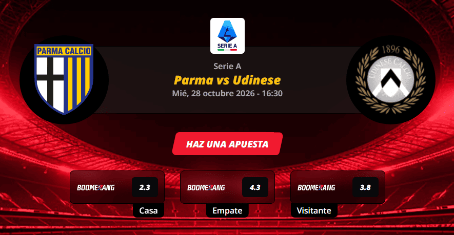 Pronóstico del partido para el Parma vs Udinese partido de la Serie A 2026