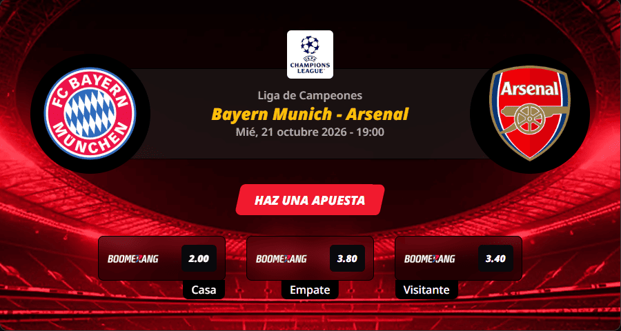 Pronóstico del partido para el Bayern Munich vs Arsenal partido de la Champions League 2026