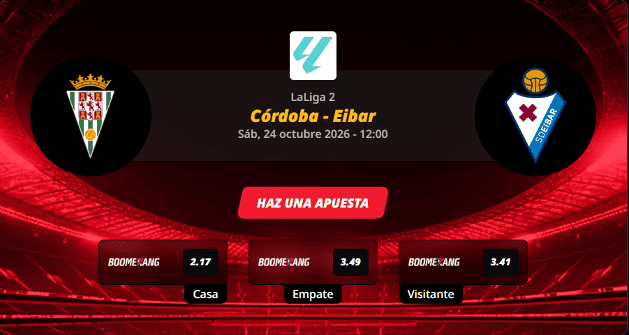 Pronóstico del partido para el Córdoba vs Eibar partido de LaLiga 2 2026