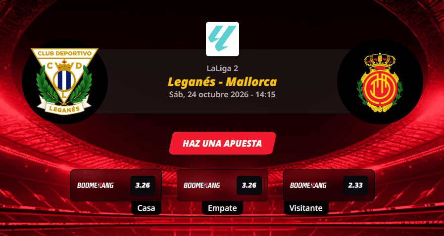 Pronóstico del partido para el Leganés vs Mallorca partido de LaLiga 2 2026
