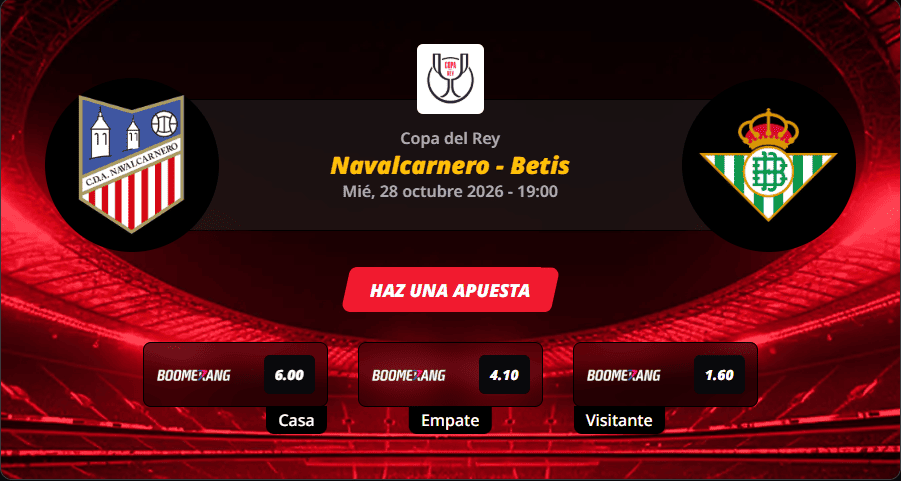 Pronóstico del partido para el Navalcarnero vs Betis partido de la Copa del Rey 2026