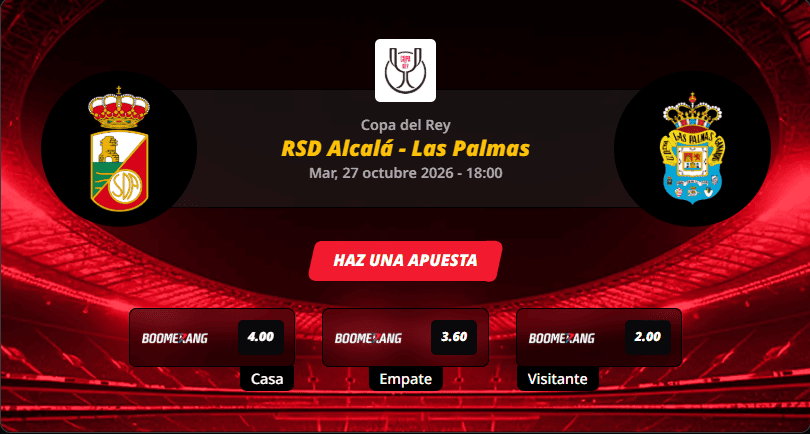Pronóstico del partido para el RSD Alcalá vs Las Palmas partido de la Copa del Rey 2026