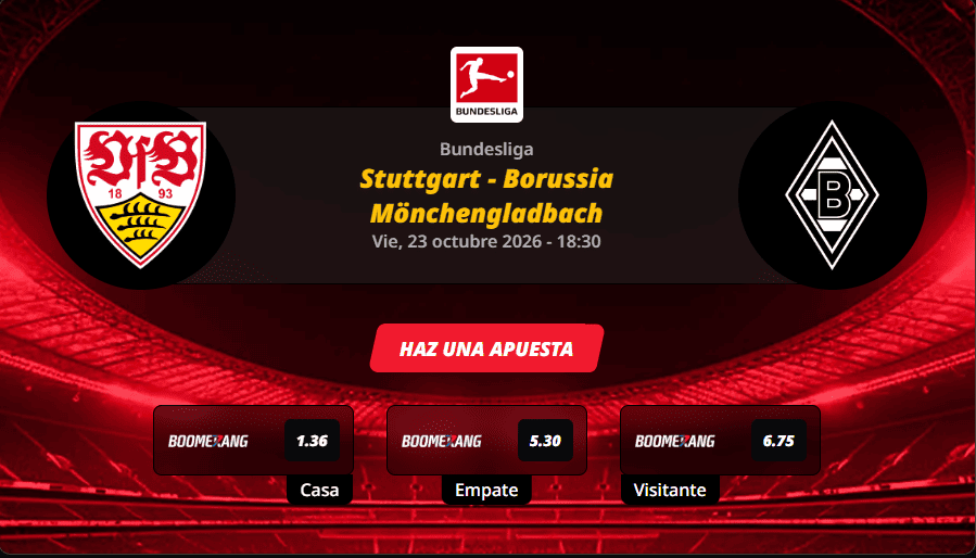 Pronóstico del partido para el Stuttgart vs Borussia Mönchengladbach partido de la Bundesliga 2026