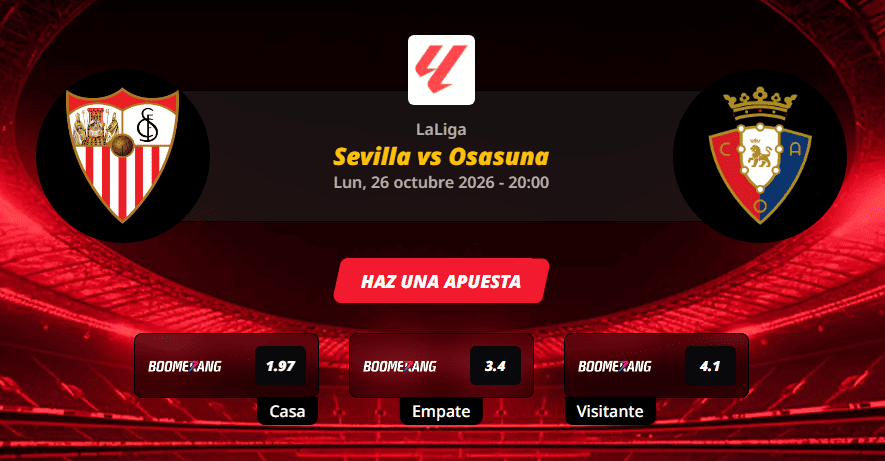 Pronóstico del partido para el Sevilla vs Osasuna partido de la LaLiga 2026